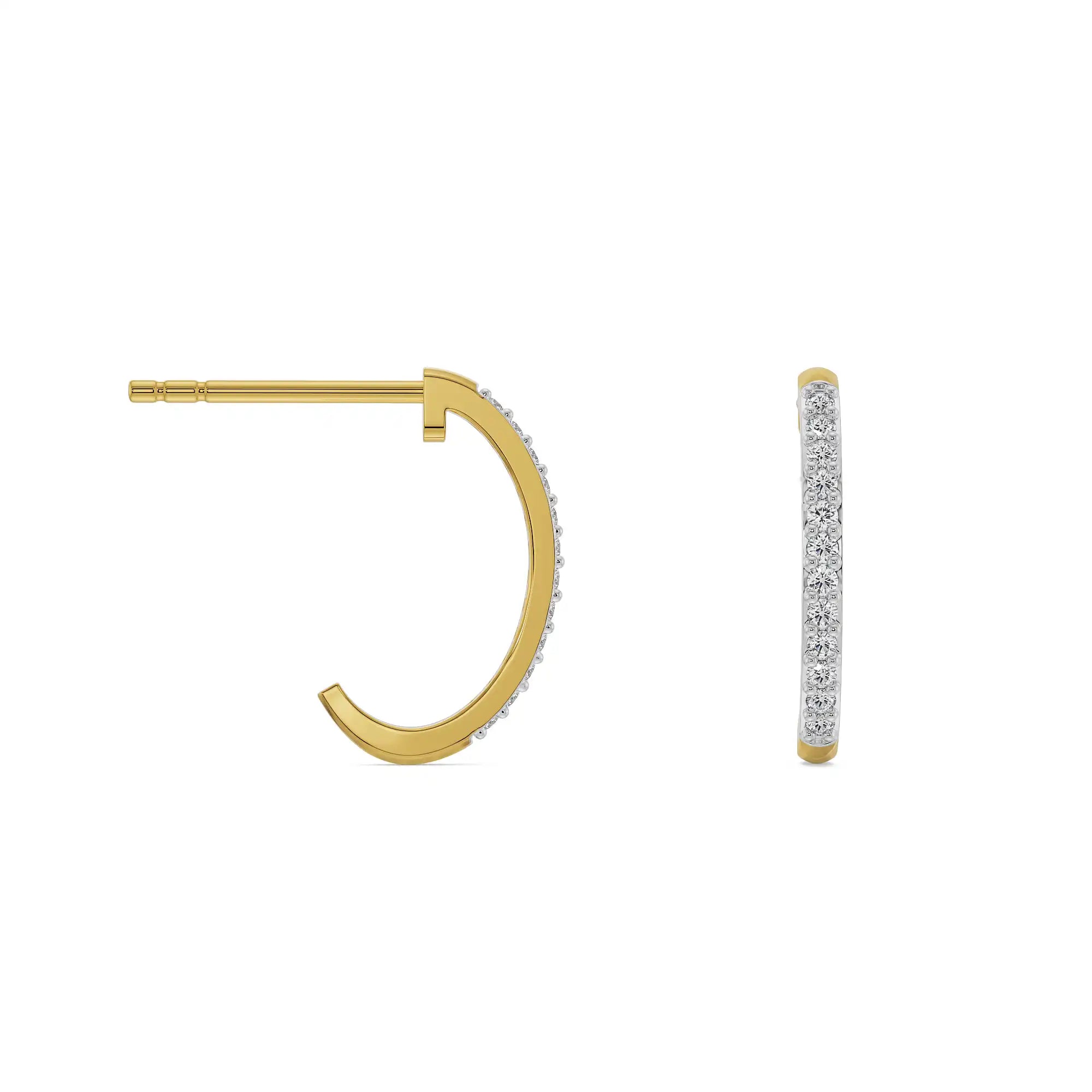 Semi Round Lab Grown Diamond Hoops_in-stock
