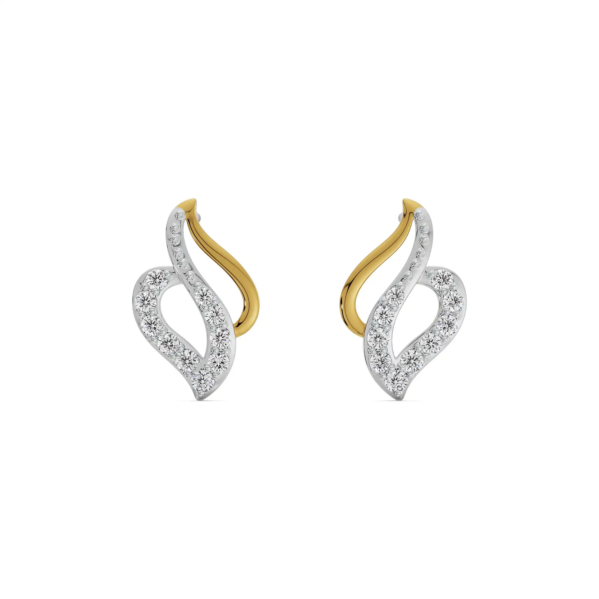 Timeless whisper Diamond studs Front View in 9KT