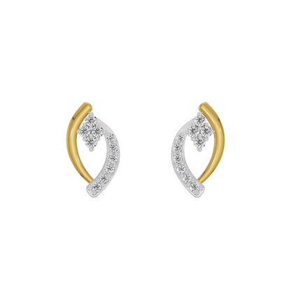 Leaf Symphony Diamond Studs Front View