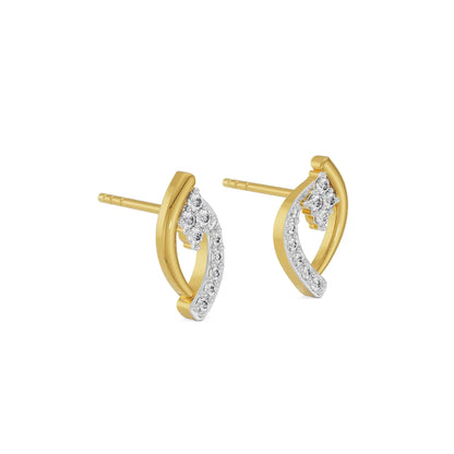 Leaf Symphony Diamond Studs Side View
