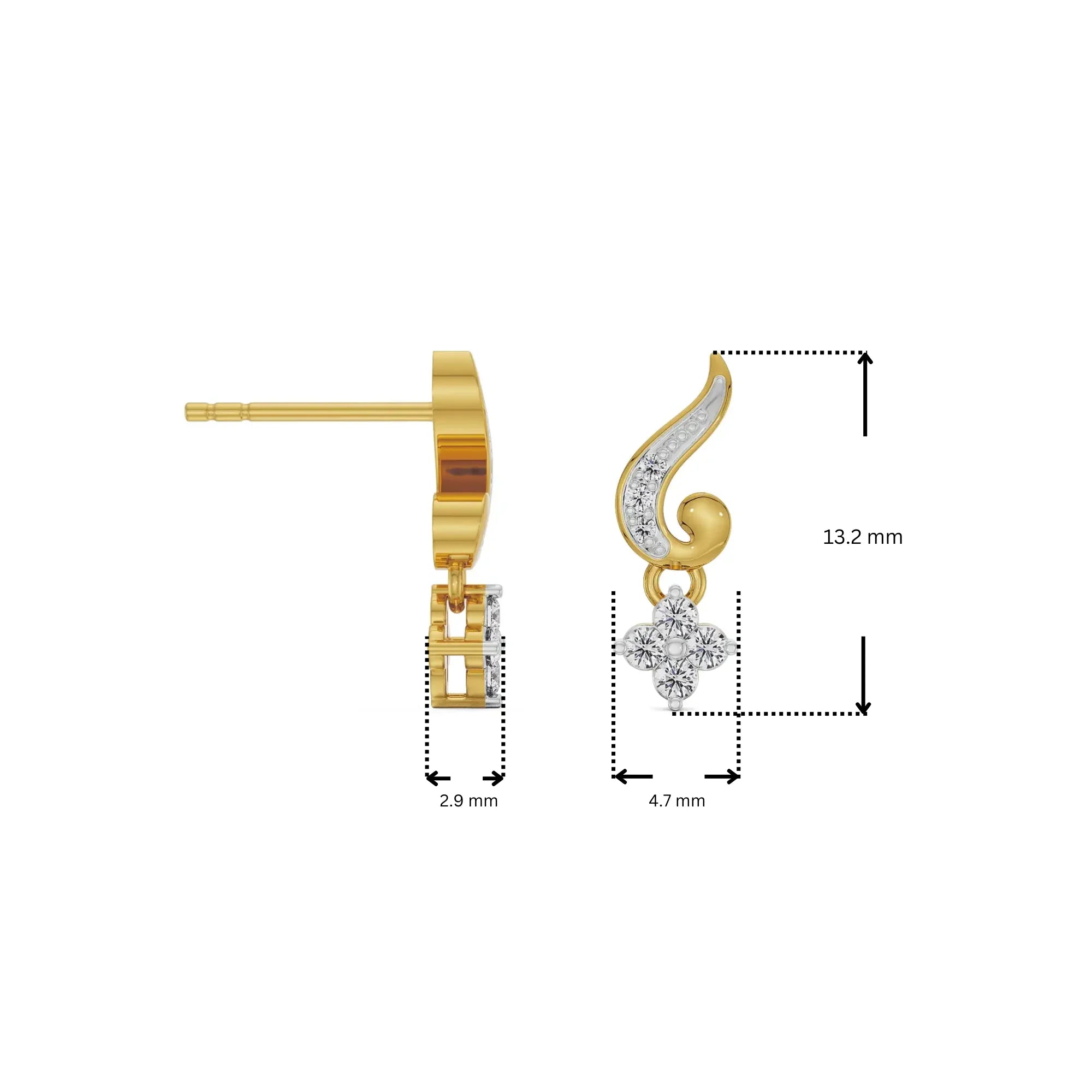 Gleaming Akira Lab Grown Diamond Earrings 9KT