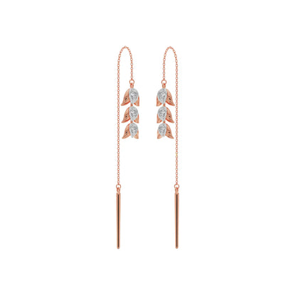 Floral Splendor Diamond Earrings Side View in 9KT