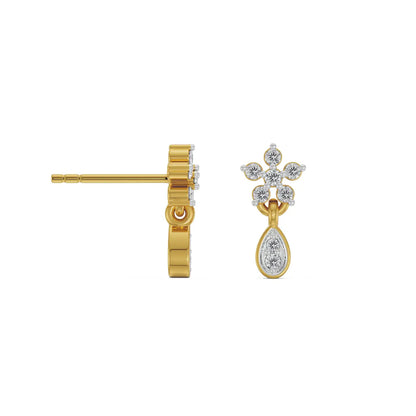 Viez Floral Lab Grown Diamond Earrings 9KT