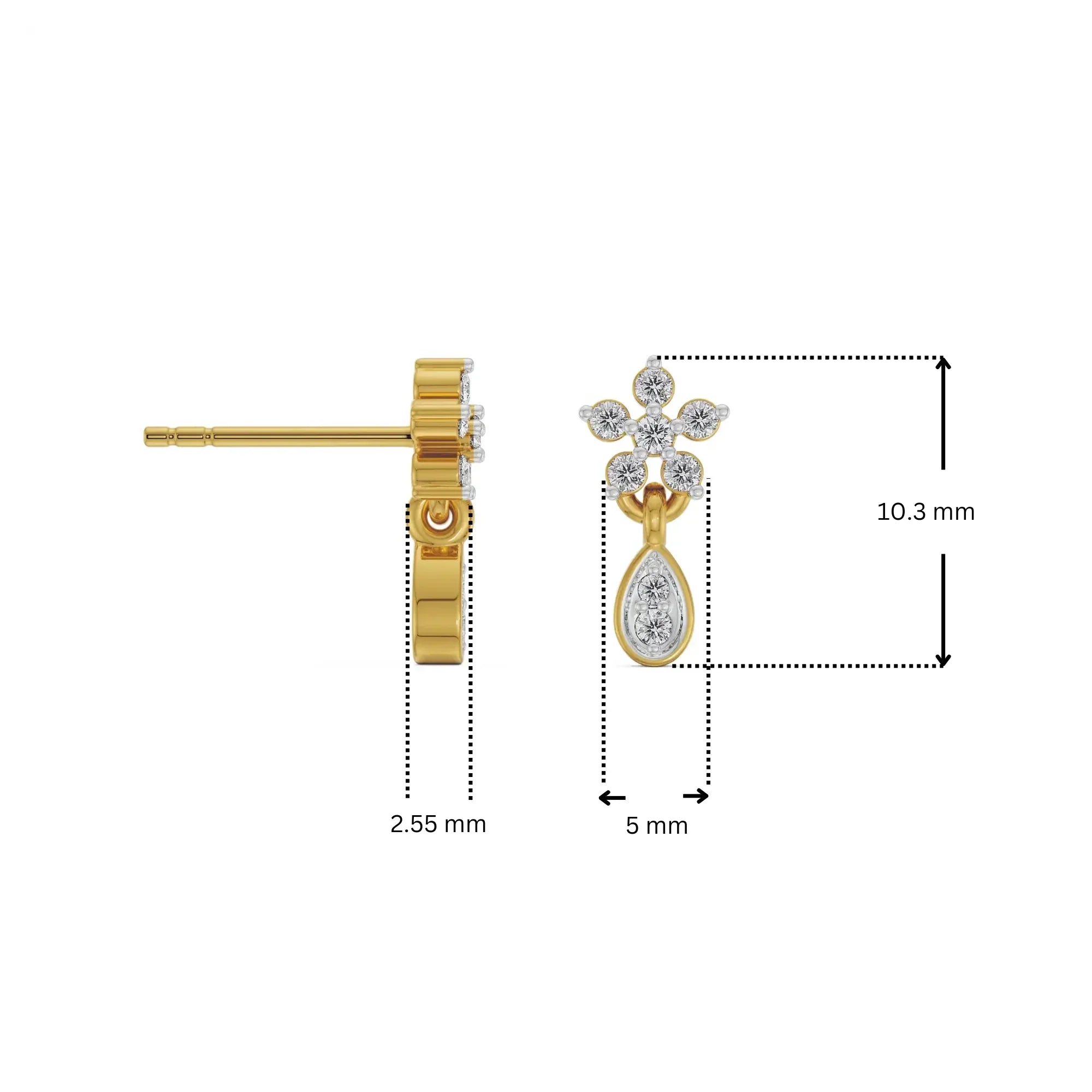Viez Floral Lab Grown Diamond Earrings_in-stock