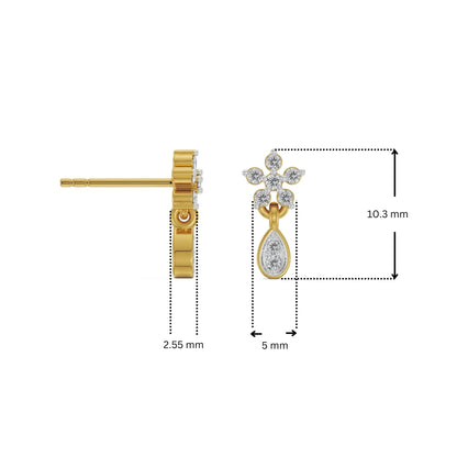 Viez Floral Lab Grown Diamond Earrings_in-stock