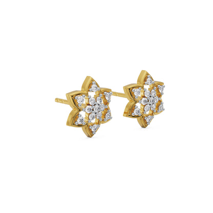 Floral Finesse Diamond Studs Side View