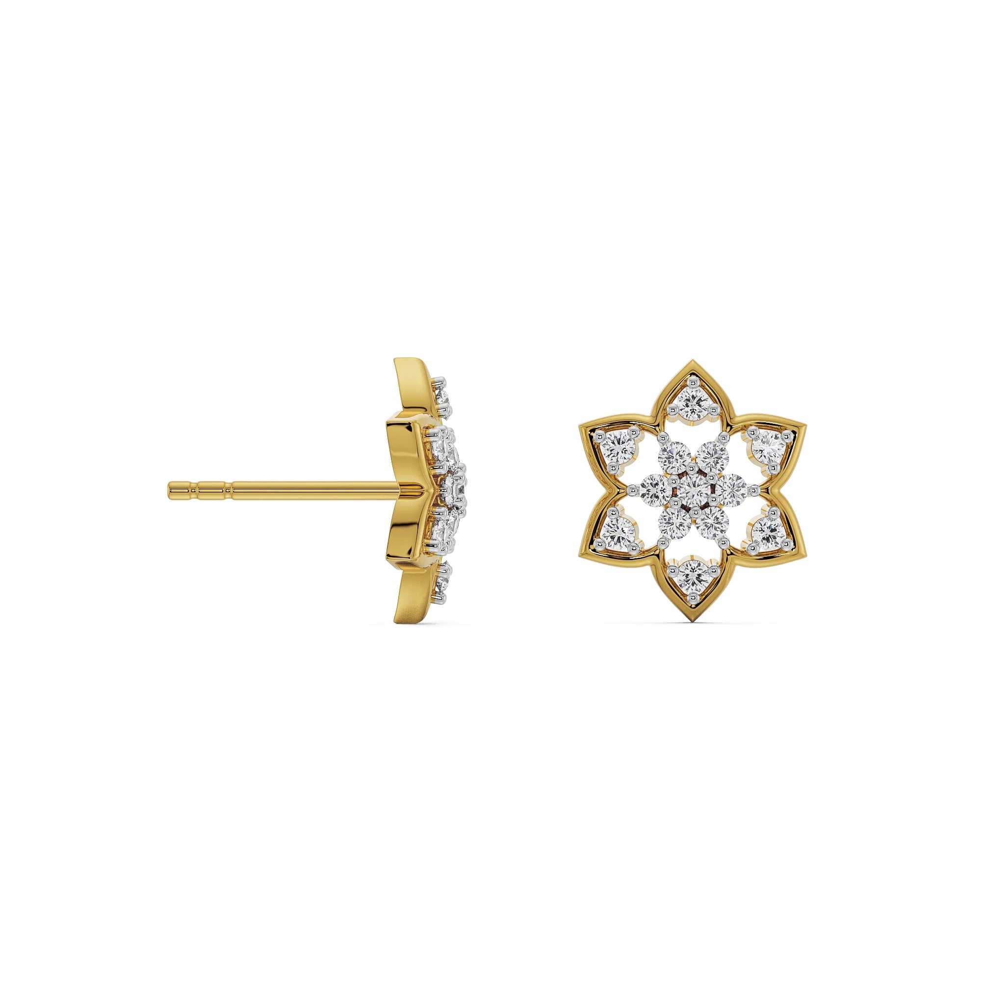 Floral Finesse Lab Grown Diamond Studs_in-stock