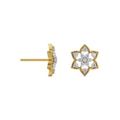 Floral Finesse Lab Grown Diamond Studs_in-stock