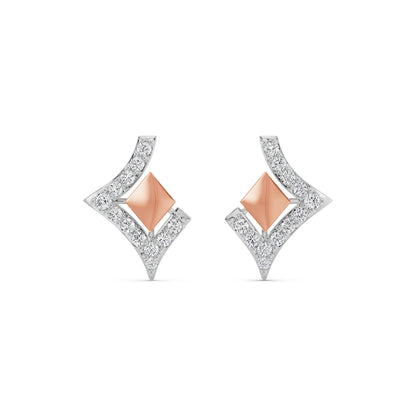 Geometric Grace Diamond Earrings Front View