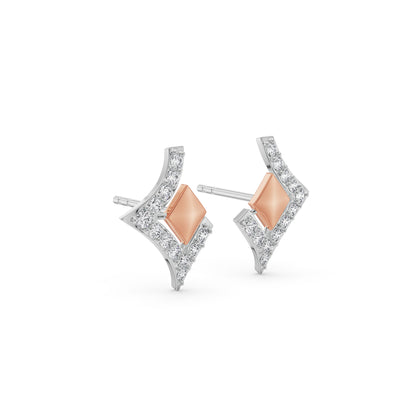 Geometric Grace Diamond Earrings Side View
