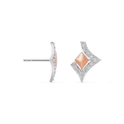 Geometric Grace Diamond Earrings Prospective View