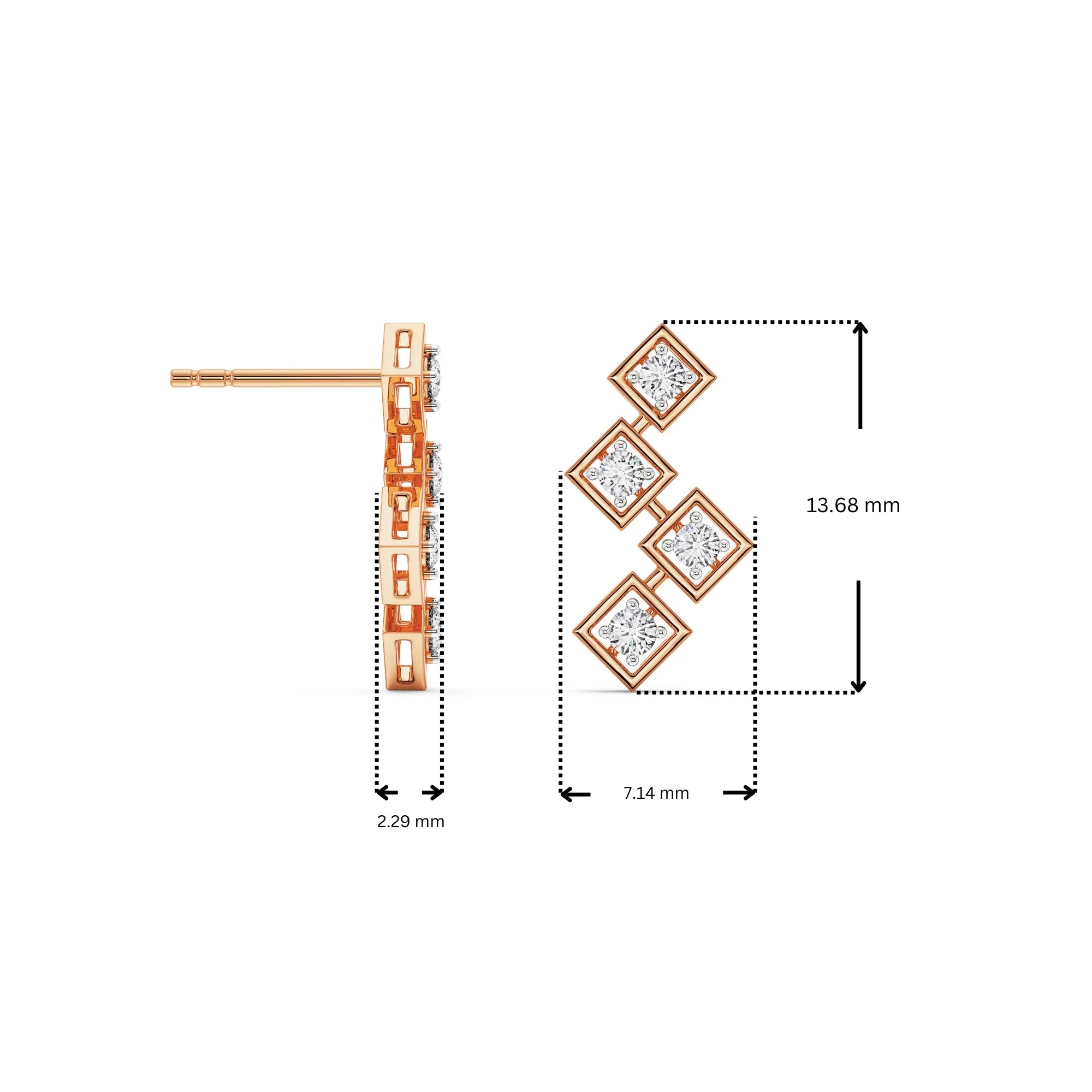Stellar Geometry Lab Grown Diamonds Studs 9KT