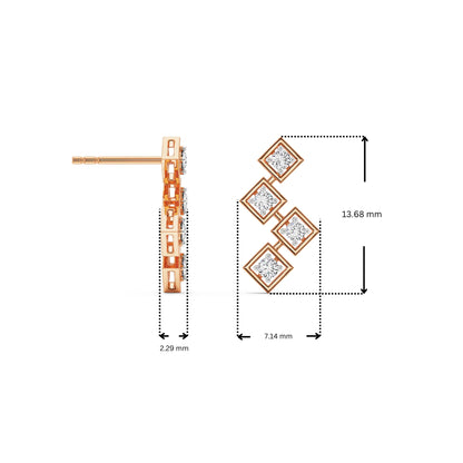 Stellar Geometry Lab Grown Diamonds Studs 9KT