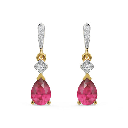 Ruby Drop Lab Grown Diamond Earrings_in-stock