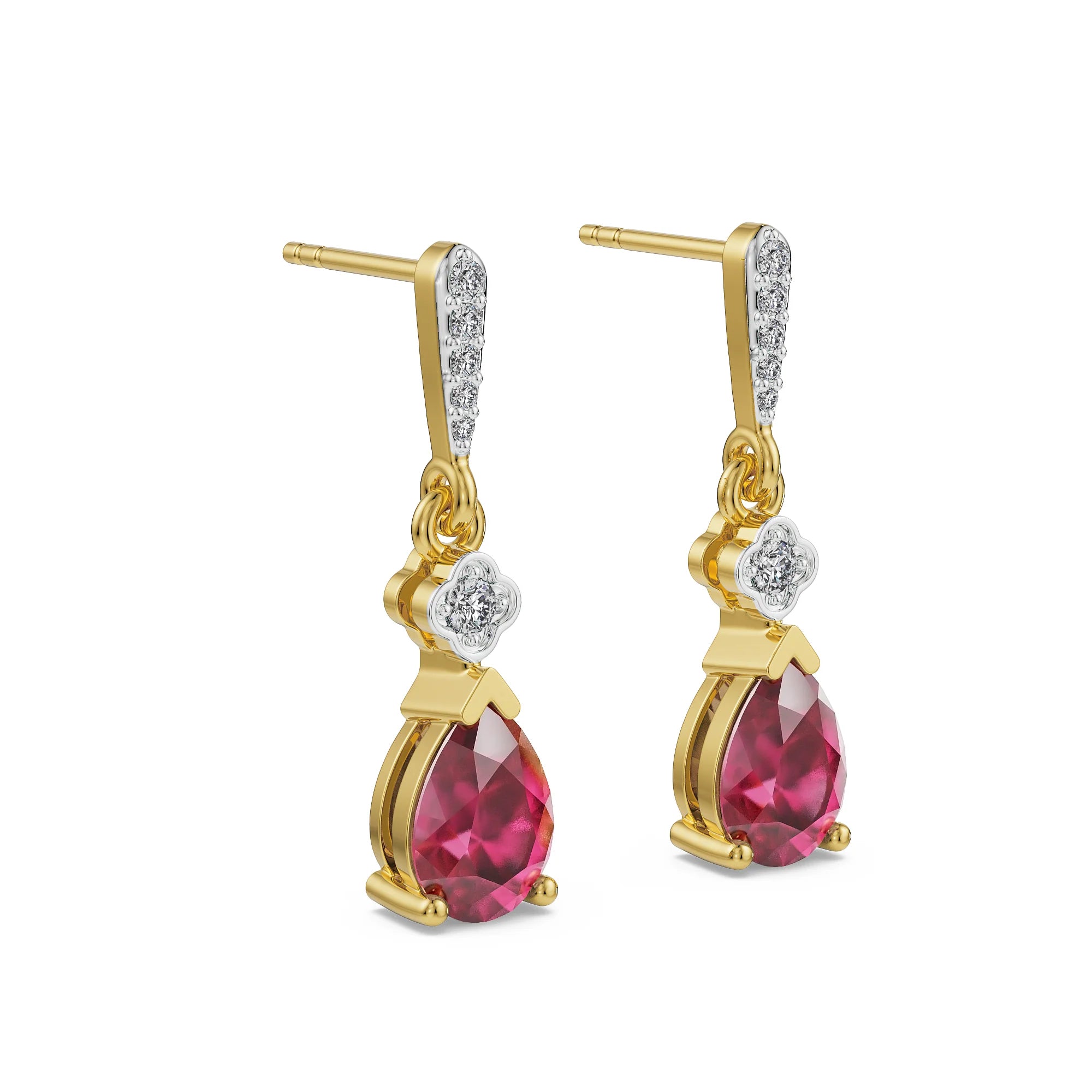 Ruby Drop Lab Grown Diamond Earrings_in-stock