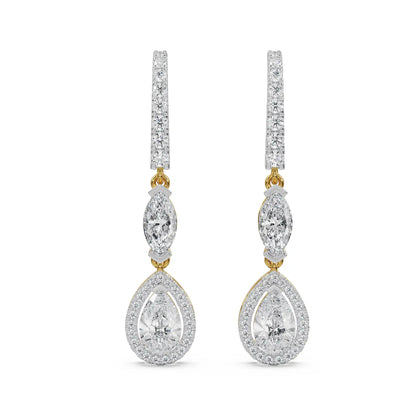 Euphoric Diamond Drop Earrings Front View in 9KT