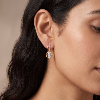Glittering Gemstone Lab Grown Diamond Drop Earring