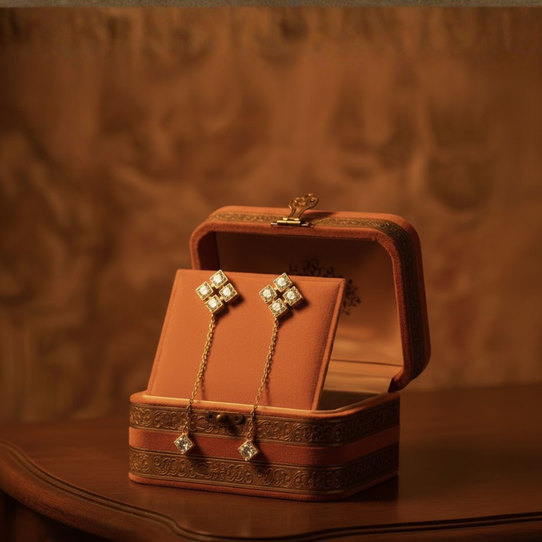 Gleaming Lab Grown Diamond Sui Dhaga Earrings