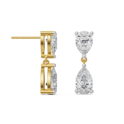 Subtle Pear Diamond Drops Prospective View