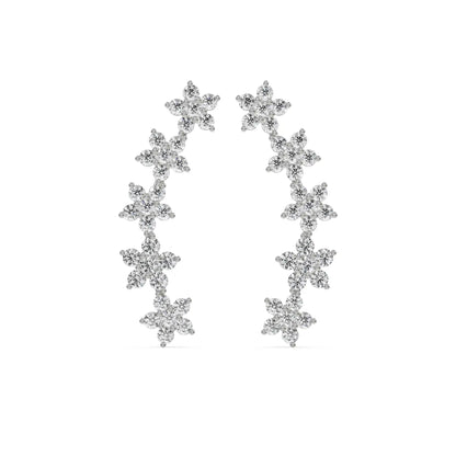 Starry Diamond Earrings Front View