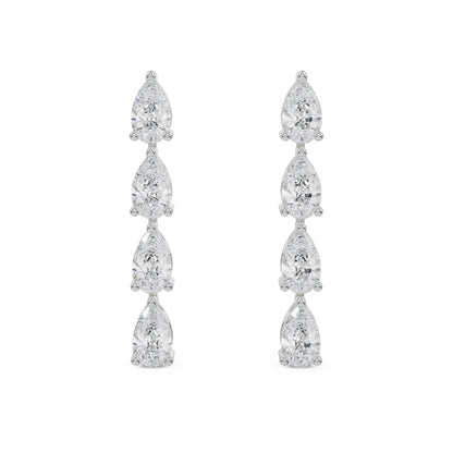 Quad pear diamond drop Front view