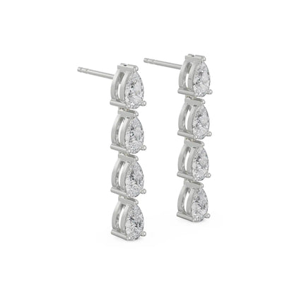 Quad pear diamond drop Side View