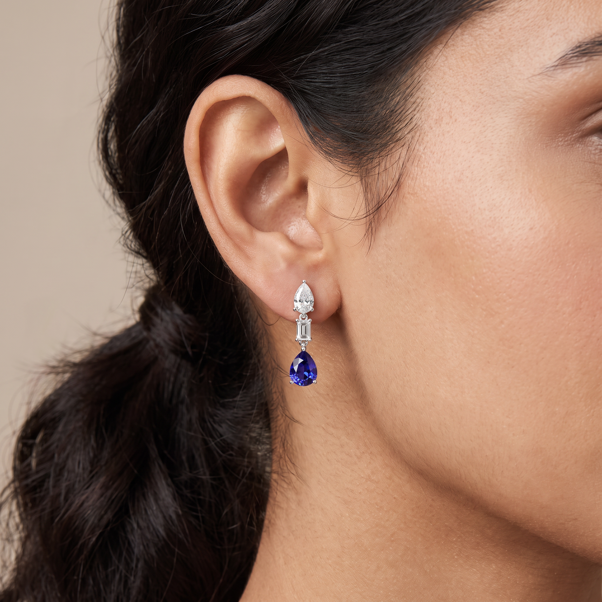Radiant Gemstone Lab Grown Diamond Earrings
