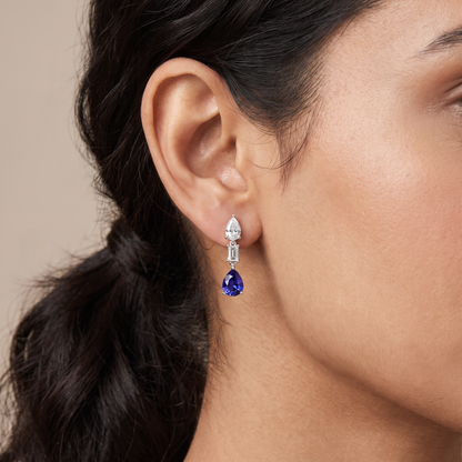 Radiant Gemstone Lab Grown Diamond Earrings