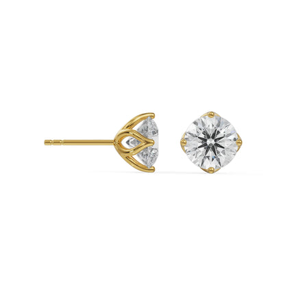 1 CT Timeless Solitaire Studs Prospective View in 9KT