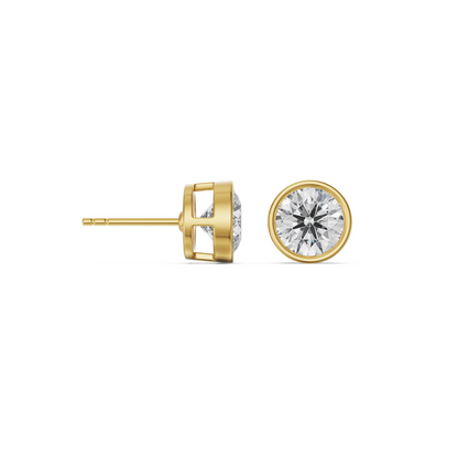 0.5 CT Classic Bezel Solitaire Studs Prospective View