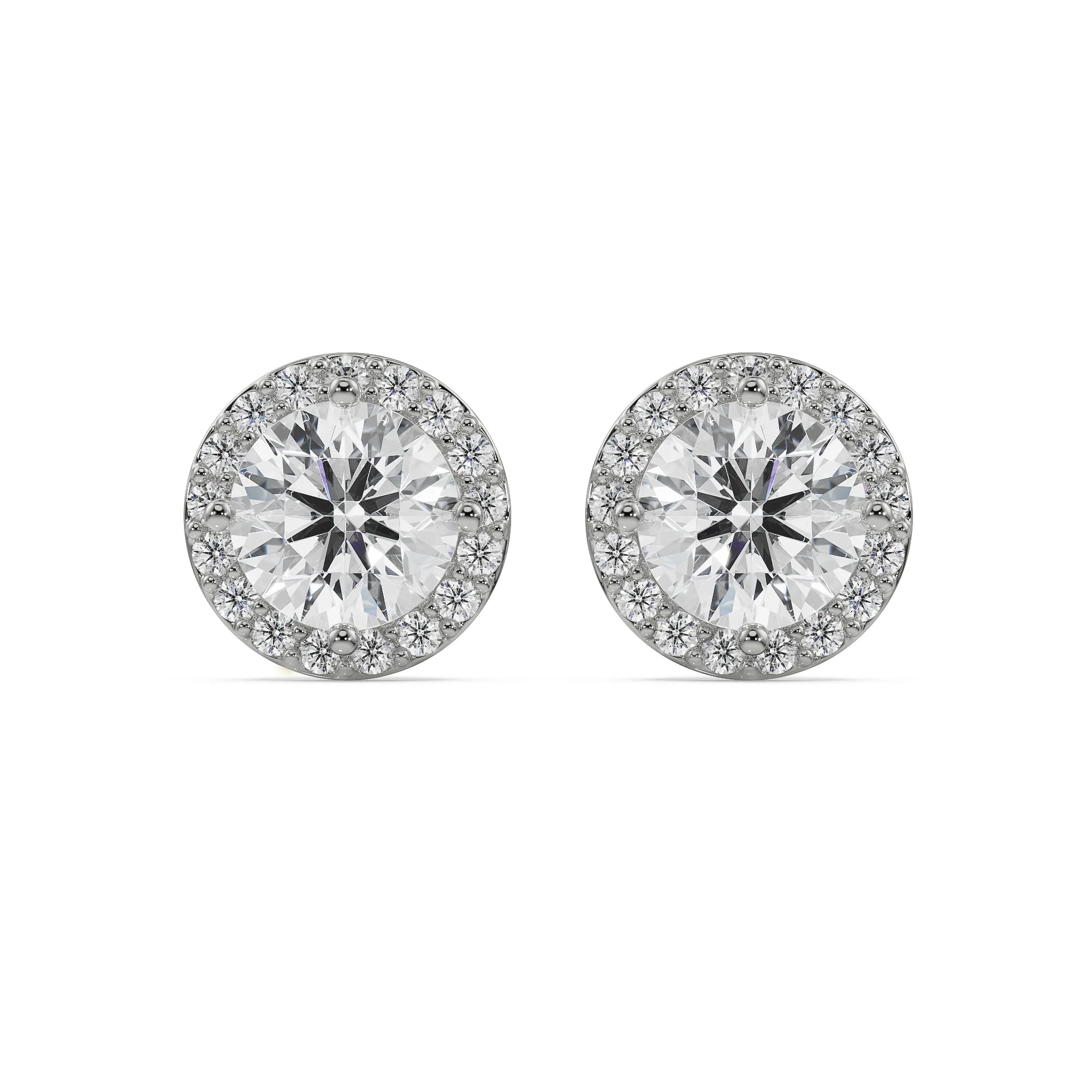 1 CT Halo Lab Grown Diamond Solitaire Studs_in-stock