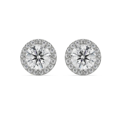 1 CT Halo Lab Grown Diamond Solitaire Studs_in-stock