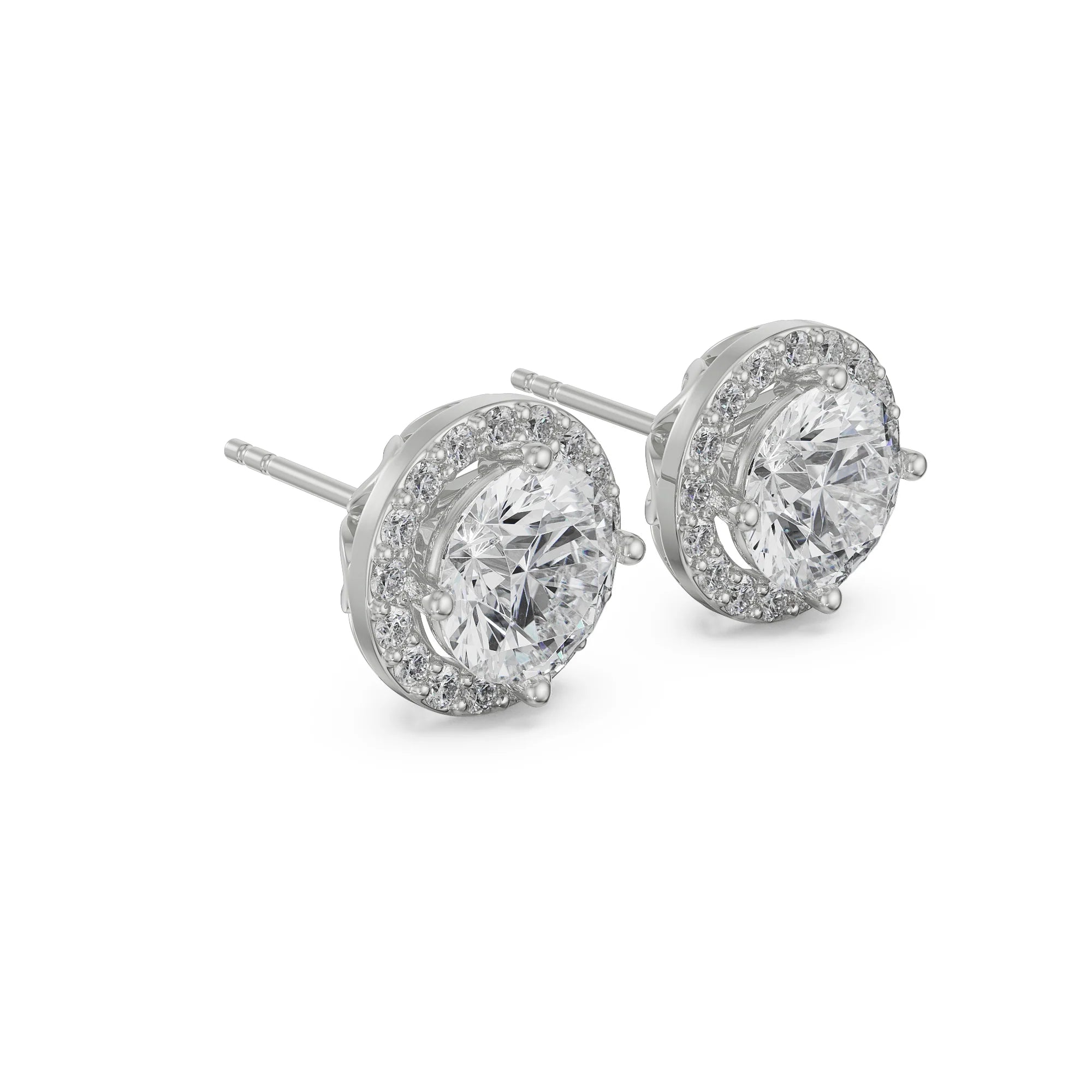 1 CT Halo Lab Grown Diamond Solitaire Studs_in-stock