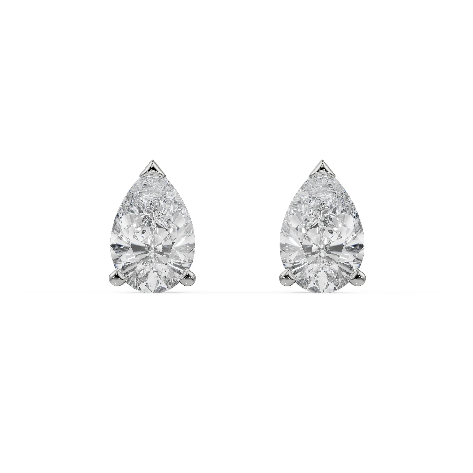 1 CT Lab Grown Diamond Solitaire Pear Studs_in-stock