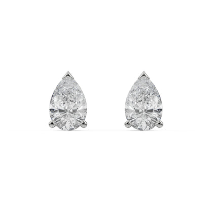 1 CT Lab Grown Diamond Solitaire Pear Studs_in-stock