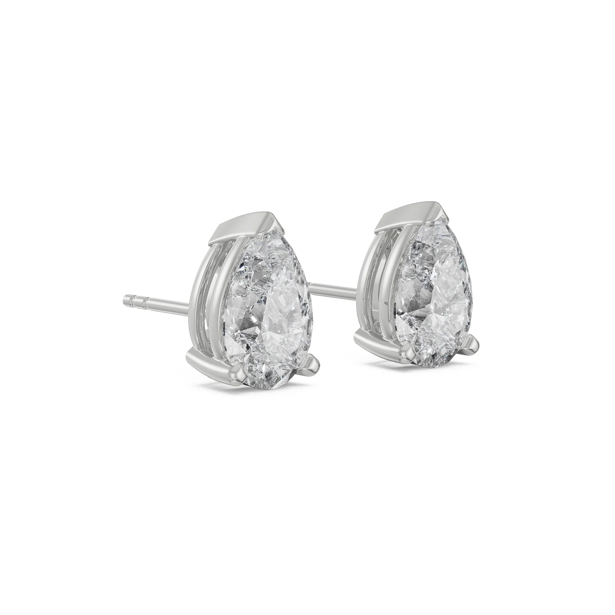 1 CT Lab Grown Diamond Solitaire Pear Studs_in-stock