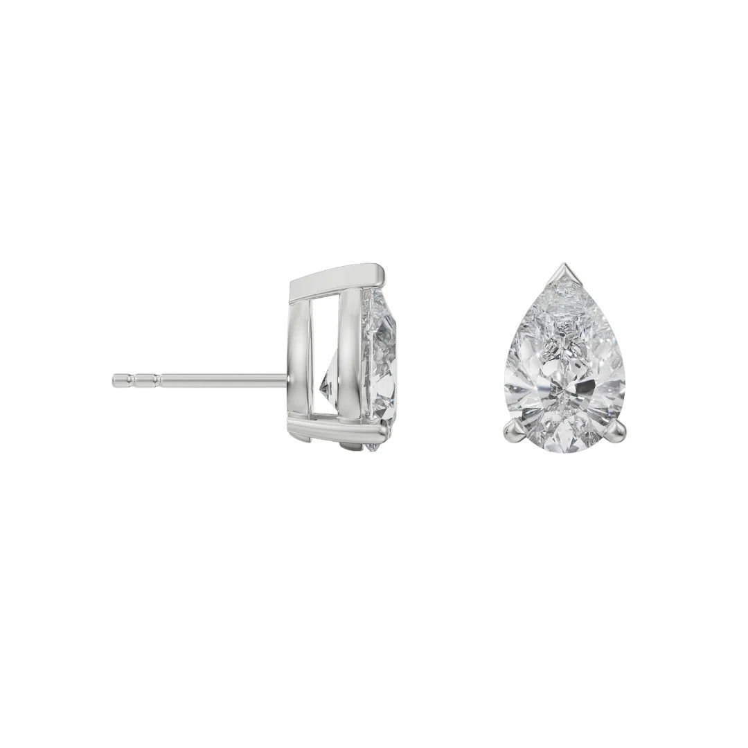 1 CT Lab Grown Diamond Solitaire Pear Studs_in-stock