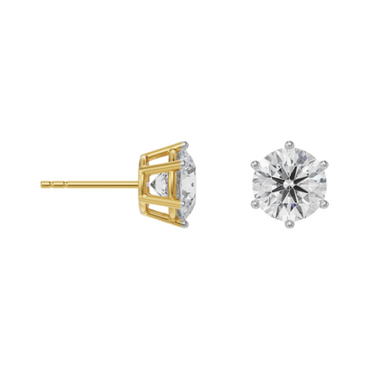 1.5 CT Versatile Solitaire Studs Prospective View in 9KT