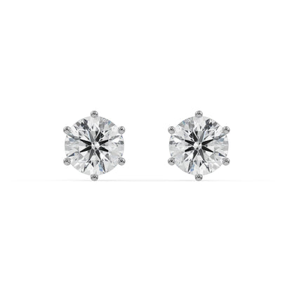 2 CT Versatile Solitaire Studs Front View in 9KT