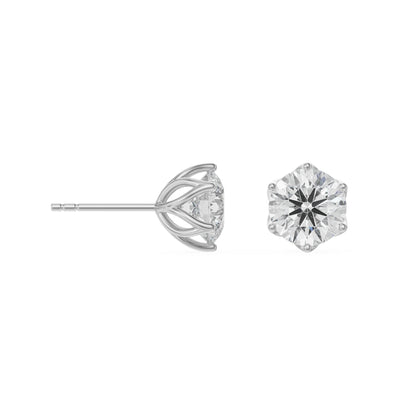 1 CT Petal Lab Grown Diamond Solitaire Studs_in-stock