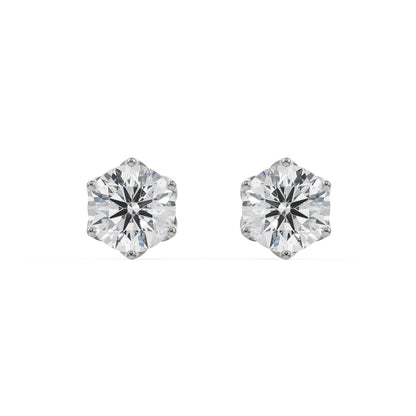 2 CT Petal Solitaire Studs Front View