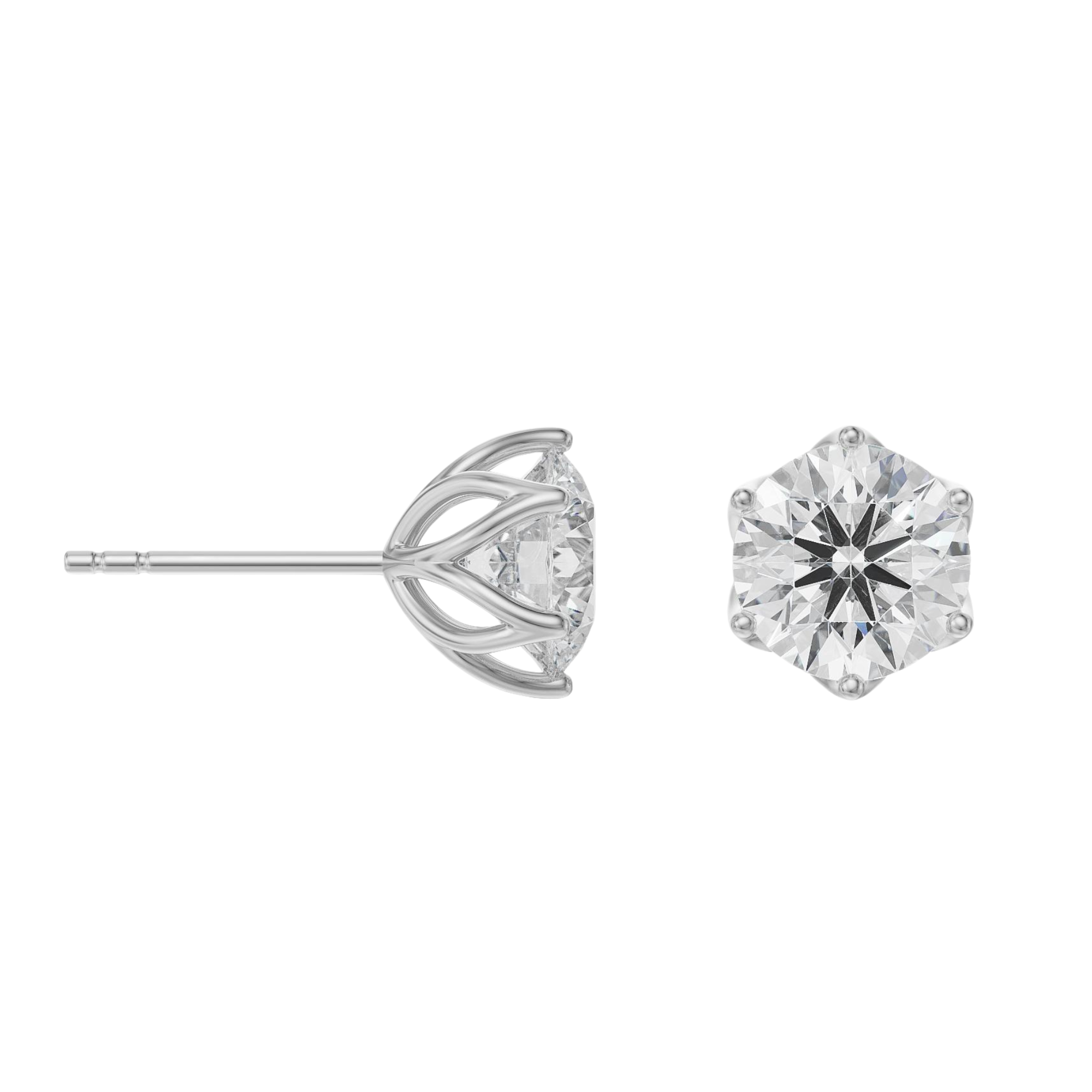 2 CT Petal Solitaire Studs Prospective View