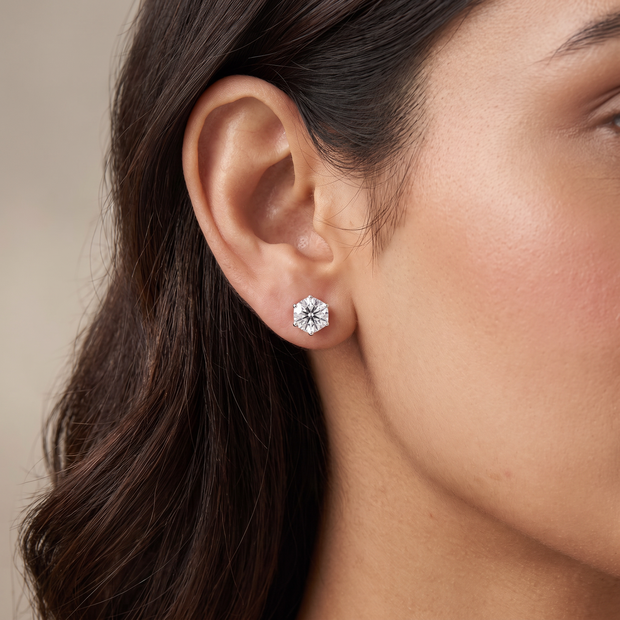 2 CT Petal Lab Grown Diamond Solitaire Studs