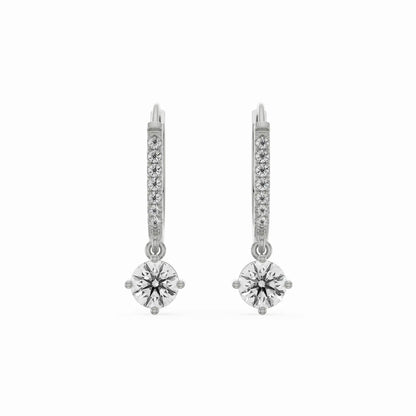 Jisora Drop Diamond Earrings Front View