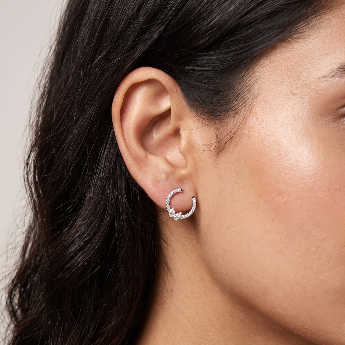 Pretty Pear Lab Grown Diamond Hoops