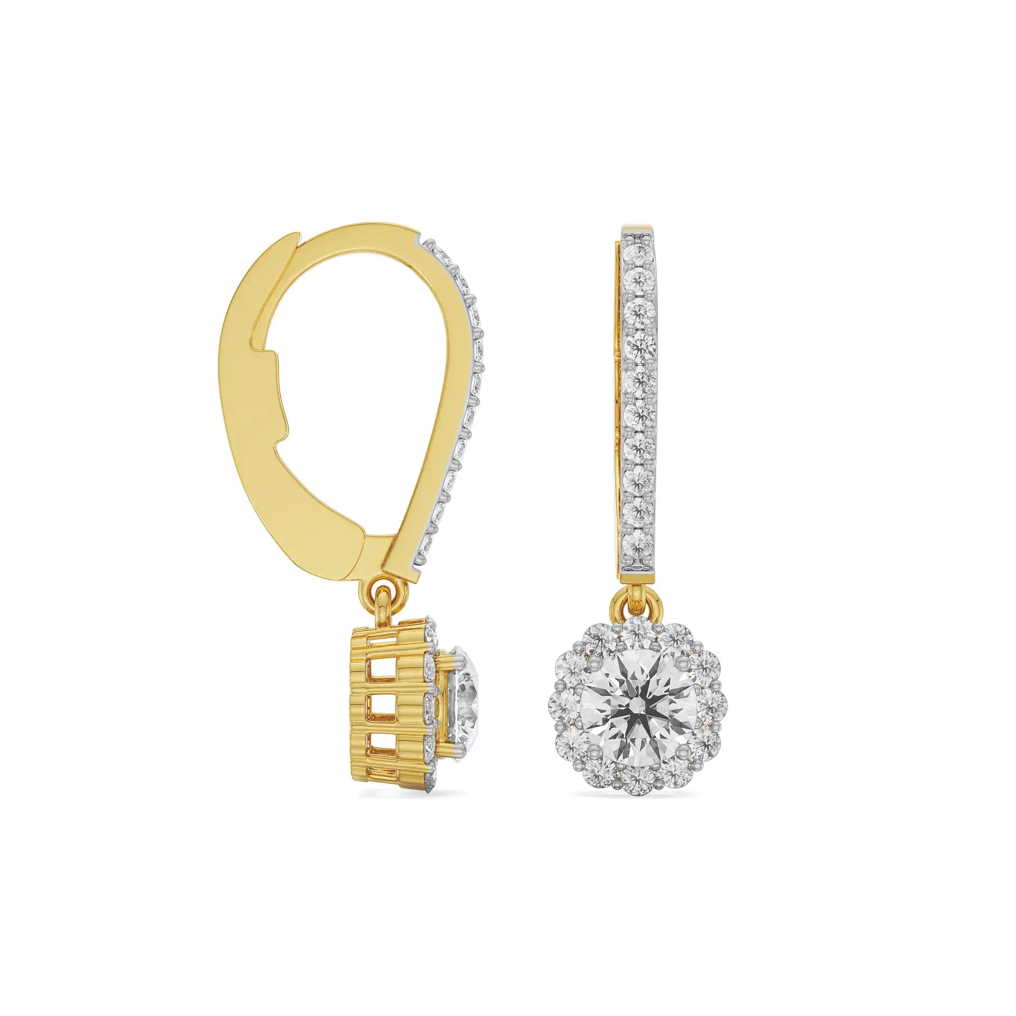 Round Halo Lab Grown Diamond Dangler Earrings_in-stock