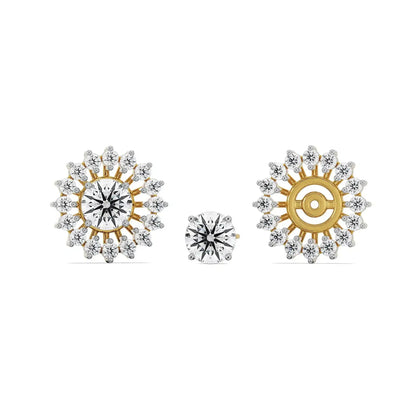0.50 CT Chakra Detachable Diamond Studs Front View