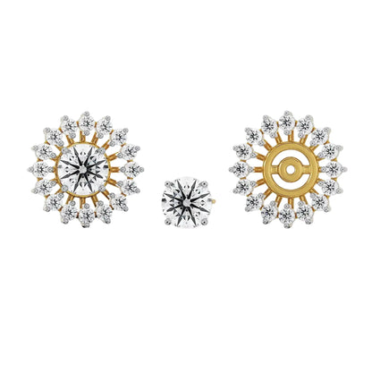 1 CT Chakra Detachable Diamond Studs Front View