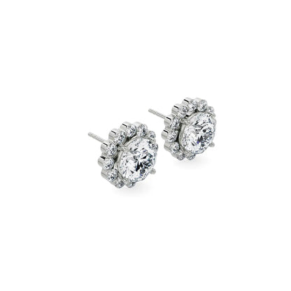 0.50 CT Sunflower Detachable Diamond Studs Side View