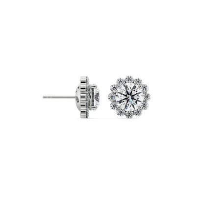 0.50 CT Sunflower Detachable Diamond Studs Prospective View